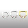 TWO TONE CZ PAVED HOOP SEPTUM CLICKER