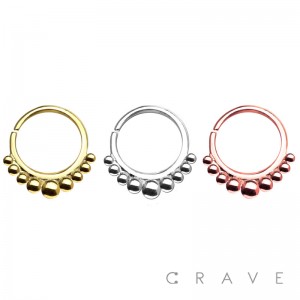 316L SURGICAL STEEL MULTI DOT LAYERED HOOP RING