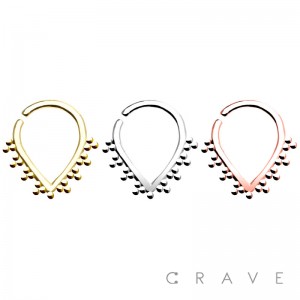 MICRO BUBBLE  "V" SHAPE HOOP SEPTUM RING