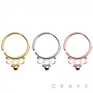 316L SURGICAL STEEL TRIPLE HOOP SEPTUM RING