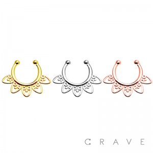 316L SURGICAL STAINLESS STEEL FLOWER PETAL FAKE SEPTUM HANGER