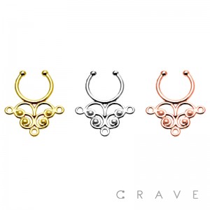 316L SURGICAL STAINLESS STEEL ROYAL BLISS FAKE SEPTUM HANGER