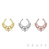 316L SURGICAL STAINLESS STEEL ROYAL ORNATE FAKE SEPTUM HANGER