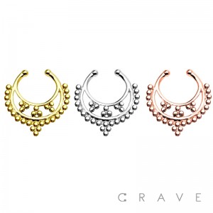 MULTI LAYER BUBBLE CLUSTERED 100% SURGICAL STEEL FAKE SEPTUM