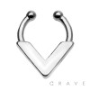 316L SURGICAL STAINLESS STEEL VICTORY DROP FAKE SEPTUM HANGER