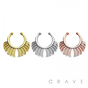 316L SURGICAL STAINLESS STEEL WINGS FAKE SEPTUM HANGER