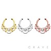 316L SURGICAL STAINLESS STEEL PRECIOUS FAKE SEPTUM HANGER