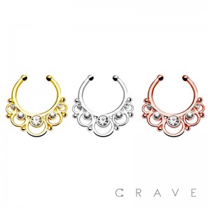 316L SURGICAL STAINLESS STEEL PRECIOUS FAKE SEPTUM HANGER