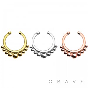 316L SURGICAL STAINLESS STEEL BUBBLE DROP FAKE SEPTUM HANGER