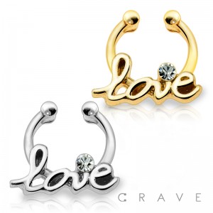 LOVE LETTER GEM FAKE SEPTUM HANGER