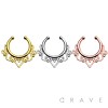 100% PURE SURGICAL STEEL FILIGREE PATTERNED FAKE SEPTUM HANGER