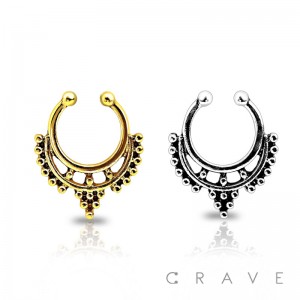 ANTIQUE BEADED COLLAR FAKE SEPTUM HANGER