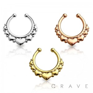 HEART CLUSTERED FAKE SEPTUM HANGER