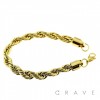 GOLD PLATED ROPE CHAIN LINK STAINLESS STEEL BRACELET