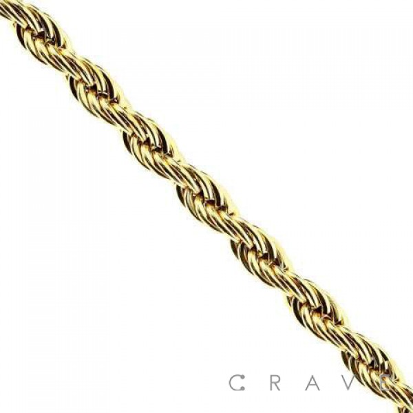 GOLD PLATED ROPE CHAIN LINK STAINLESS STEEL BRACELET