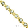 GOLD PLATED CROWN CZ EMBEDDED CHAIN LINK CLAMP CLOSURE BRACELET