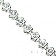 GEM EMBEDDED STAR LINK CHAIN CLAMP CLOSURE BRACELET