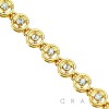 GOLD PLATED CZ PRONG ROUND LINK CHAIN BRACELET