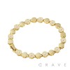 GOLD PLATED GEM FLOWER AND SOLID ROUND CHAIN LINK BRACELET