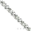 HEART AND CZ BEZEL ROUND CHAIN LINK STAINLESS STEEL BRACELET