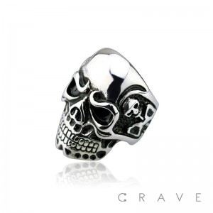 STAINLESS STEEL MENACE MANIAC SKULL RING