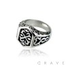 STAINLESS STEEL VINTAGE TRIBAL CREST RING