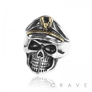 STAINLESS STEEL DEAD SKULL GENERAL BIKER RING