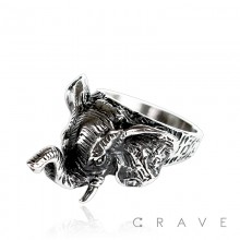 STAINLESS STEEL ELEPHANT BIKER RING (ANIMAL)