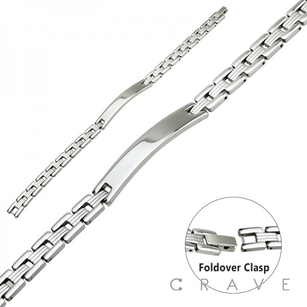 8 INCHES STAINLESS STEEL ID CURB CHAIN BRACELET