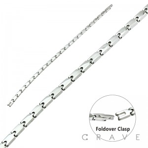 THIN POLISHED STAINLESS STEEL CHAIN LINK BRACELET