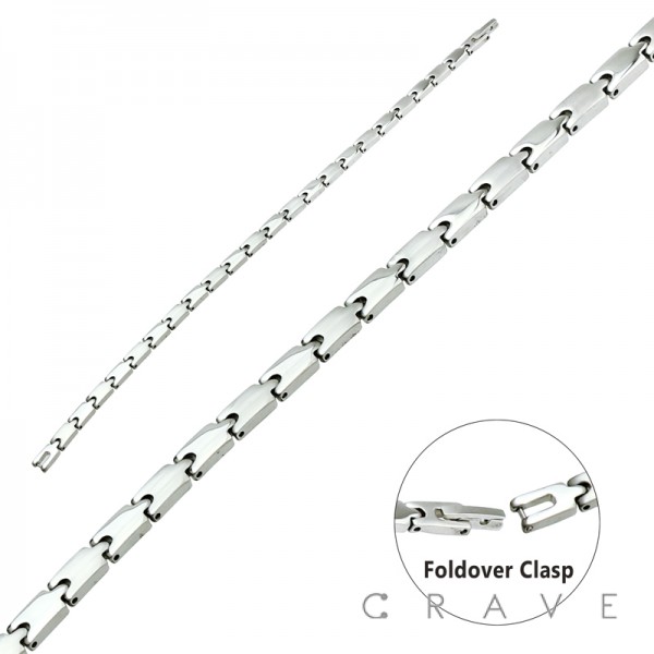 THIN POLISHED STAINLESS STEEL CHAIN LINK BRACELET