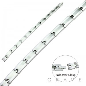 SHINY SATIN FACE STAINLESS STEEL BRACELET