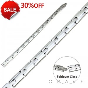 STAINLESS STEEL BRACELET WITH MIXED MATTE AND SHINY POLISH