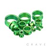 GREEN PVD PLATED OVER 316L SURGICAL STEEL SCREW FIT TUNNEL PLUG