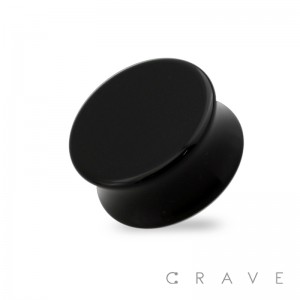 SOLID ACRYLIC BLACK SADDLE PLUG