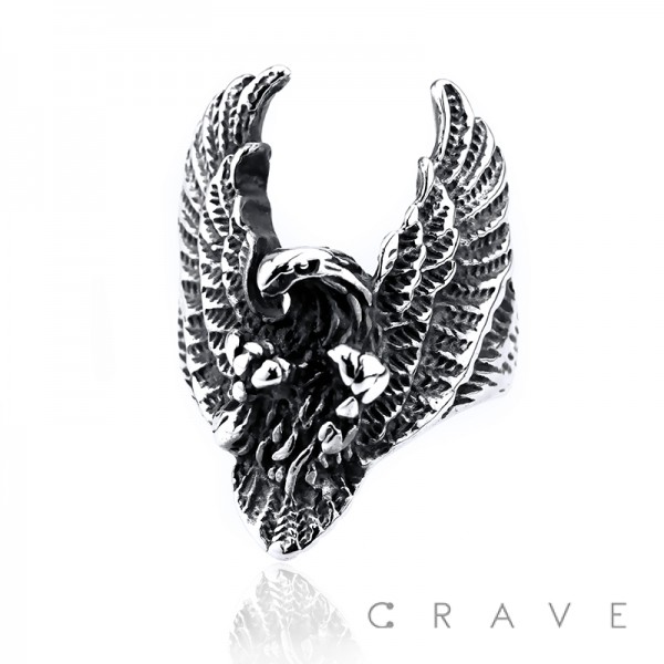 STAINLESS STEEL AMERICAN EAGLE RING