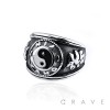 STAINLESS STEEL ANCIENT YING YANG RING