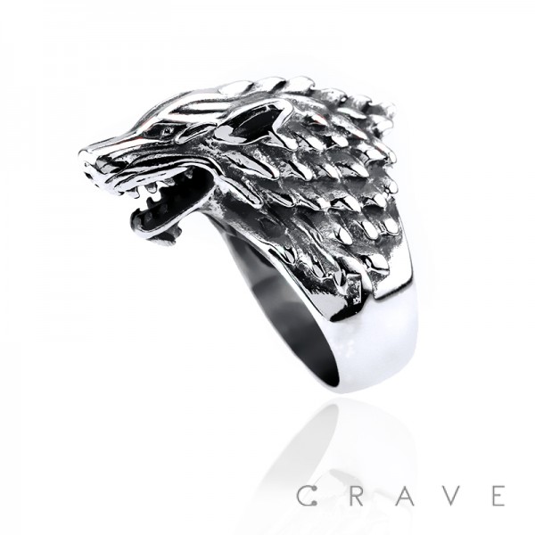 STAINLESS STEEL CELTIC WOLF RING