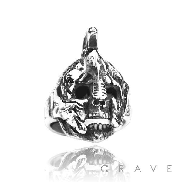 STAINLESS STEEL DECAPITATED SPARTAN RING