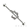 316L Surgical Steel Vintage Filigree Multi Clear CZ Embedded Industrial Barbell 