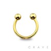 GOLD PVD PLATED OVER 316L SURGICAL STEEL HORSESHOE WITH BALL