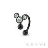 BLACK PVD PLATED 316L SURGICAL STAINLESS STEEL HORSESHOE WITH COLOR GEM BALLS