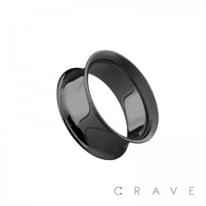 BLACK PVD PLATED 316L SURGICAL STEEL DOUBLE FLARED TUNNEL PLUG