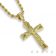 CRUCIFIX CROSS PENDANT WITH ROPE CHAIN