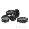 TEAR DROP SOLID BLACK HOWLITE STONE SADDLE PLUG