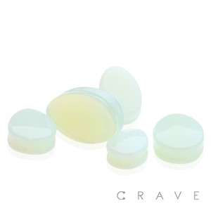 TEAR DROP PRECIOUS OPALITE STONE DOUBLE FLARED SADDLE PLUGS