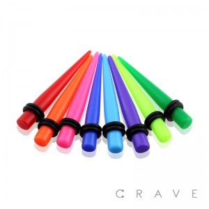 SOLID COLOR UV ACRYLIC TAPERS WITH O-RINGS