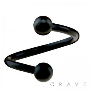 BLACK PVD PLATED 316L SURGICAL STEEL TWIST WITH BALL