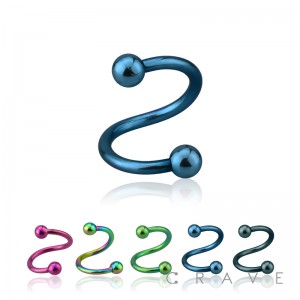 COLOR IP OVER 316L SURGICAL STEEL HORSESHOE WITH BALLS