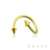 GOLD PVD PLATED 316L SURGICAL STEEL TWIST WITH SPIKES